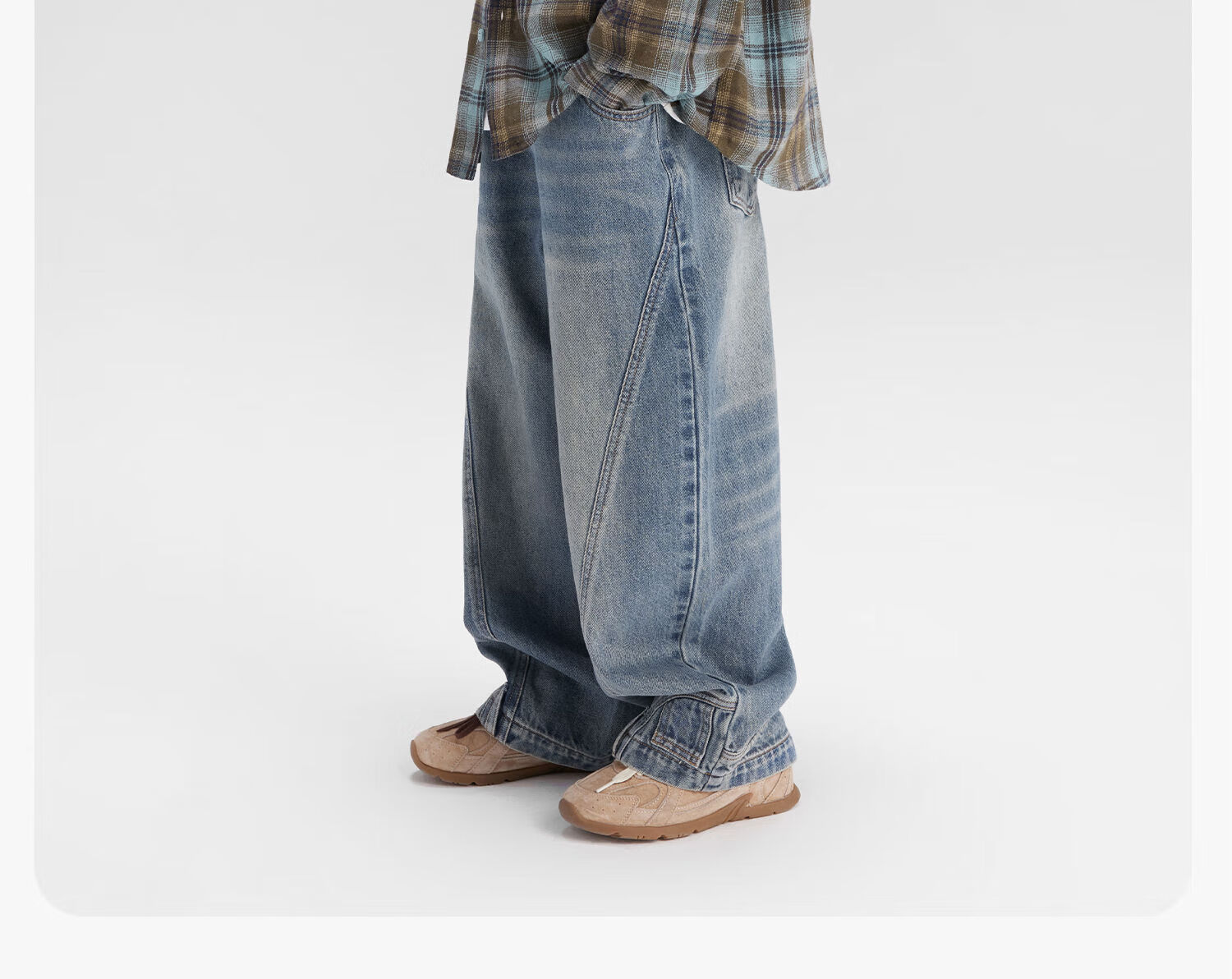 Zuo Xi Boys' Plaid Shirt 2025 New Children's Long Sleeve Shirt Autumn Boys' Jacket Coffee Color 110 16